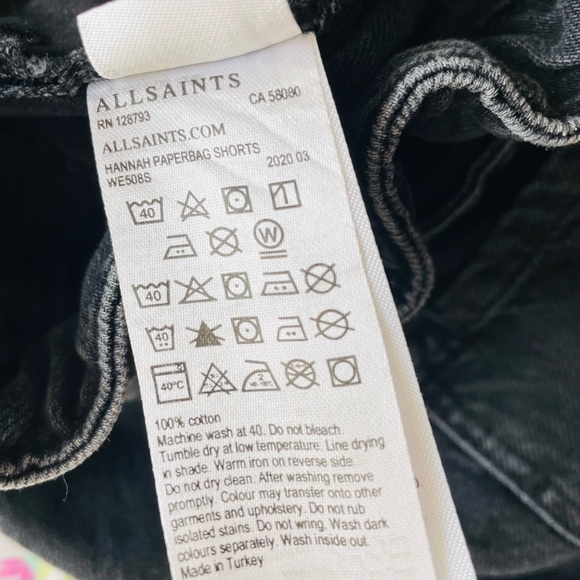 Allsaints SIZE 27 Hannah Paperbag Shorts in black - Picture 5 of 5